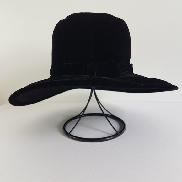 1950s Vintage Elizabeth Ford Hat Black Wide Brim Hat Made in New York USA 60s - Picture 2 of 10